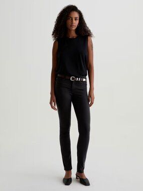 AG ADRIANO GOLDSCHMIED Prima Super Black Mid Rise Cigarette Leg Jeans, Size 27